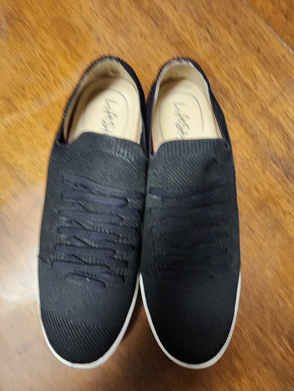 Life Stride Sz 8.5 Womens Black Knit Slip-On Sneakers